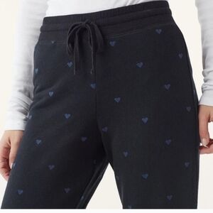 SET. Splendid Women's Black With Blue Embroidered Heart Pajamas